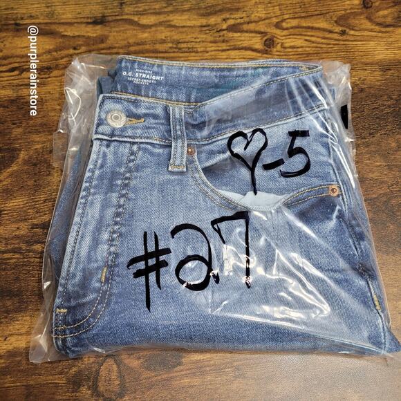 Old Navy Jeans Size 4 OG Straight High Rise Tummy Control Medium Wash - Picture 11 of 11